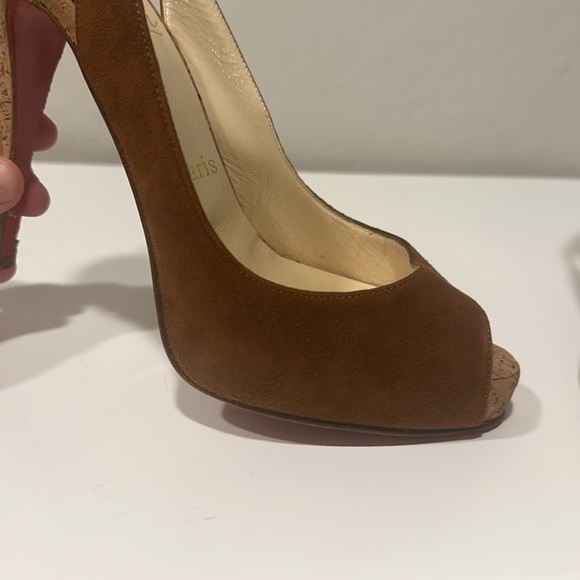 CHRISTIAN LOUBOUTIN SO PRIVATE CORK HEEL SLINGBACK - Picture 9 of 12